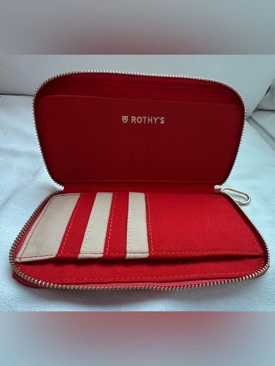 Rothy's Red Gingham Zip Wallet - Picture 3 of 6